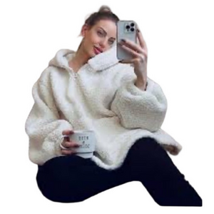 NWT NAP Cozy Oversized Women’s Coat Jacket Cream White Faux Fur  Zipper Front